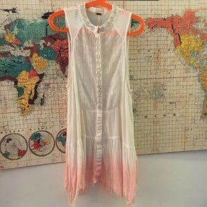Free People Dip Dye Ombre Lace Beaded Tunic